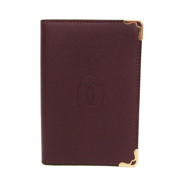 CARTIER Accessories - Cartier Must De Cartier L3001372 Leather Card Case Bordeaux